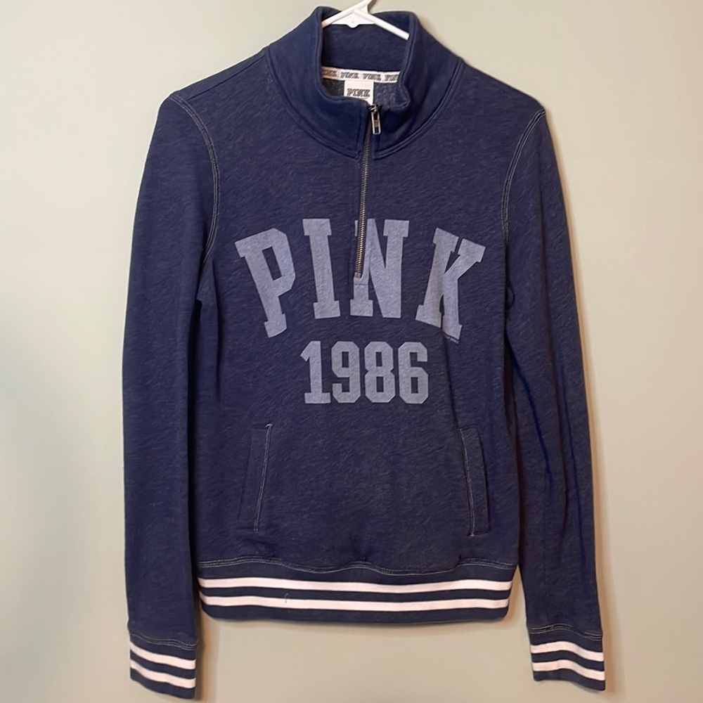 Pink Victoria Secret 1/4 Zip Pullover Sweater Size XS